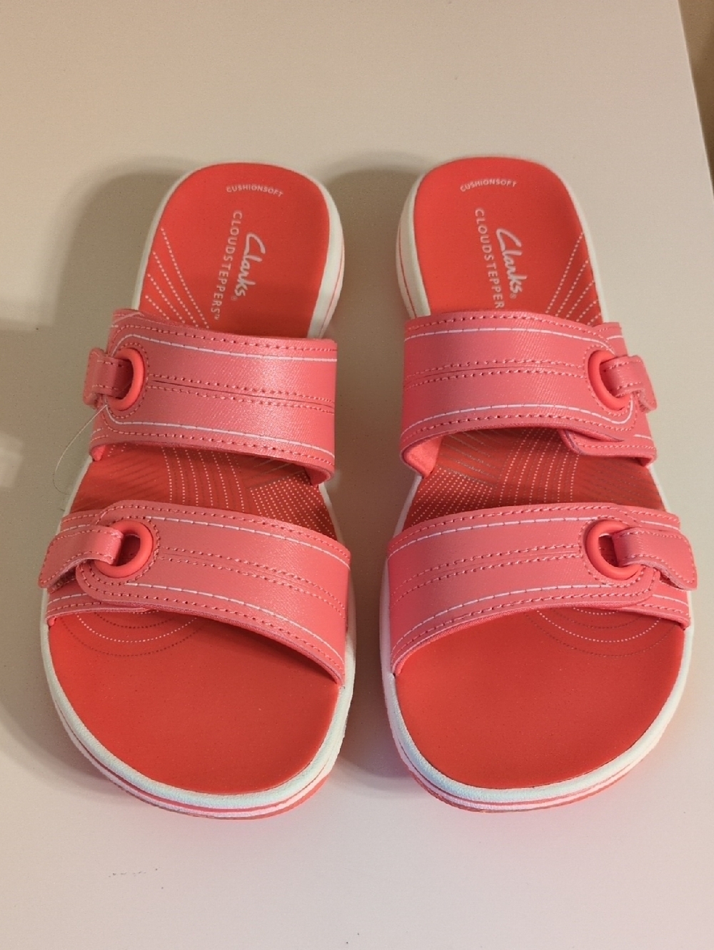 Clarks Coral Pink Slide Sandals